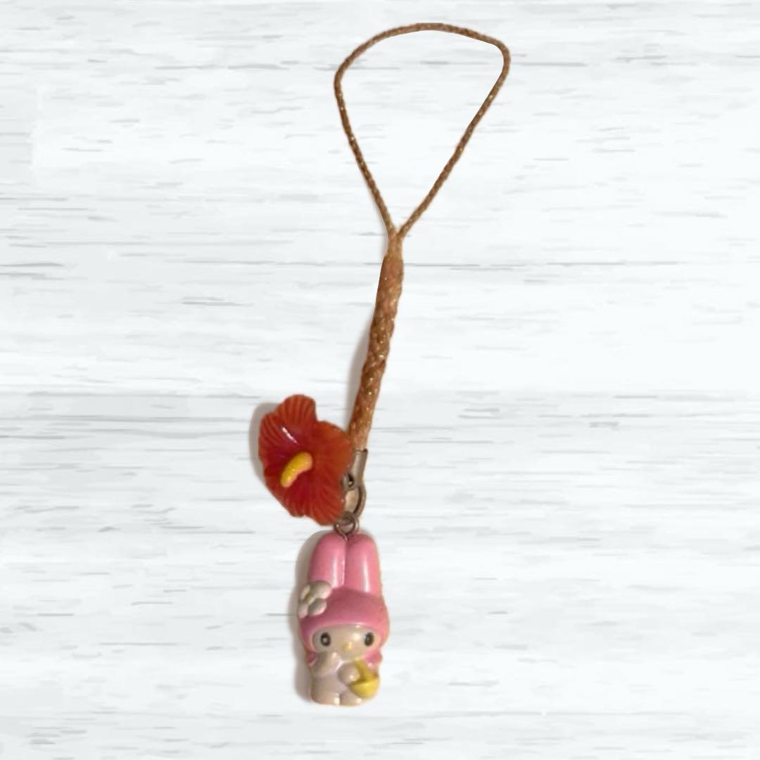 【2000年製/初期】マイメロディ 根付 ストラップ ハイビスカス 平成レトロ